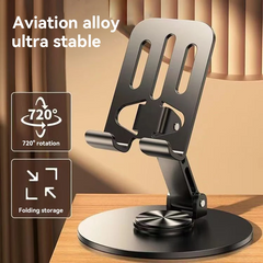 Metal Phone Tablet Holder 360° Rotation Anti Slip Foldable