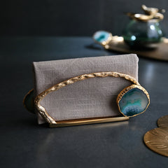 Agate & Gold Napkin Holder