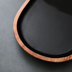 Black Tray with Wooden Legs