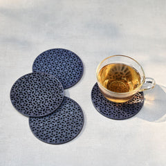 Black Cutwork Coasters - Set of 4