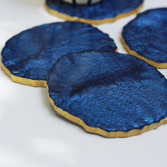 Blue Resin Coasters - Set of 4