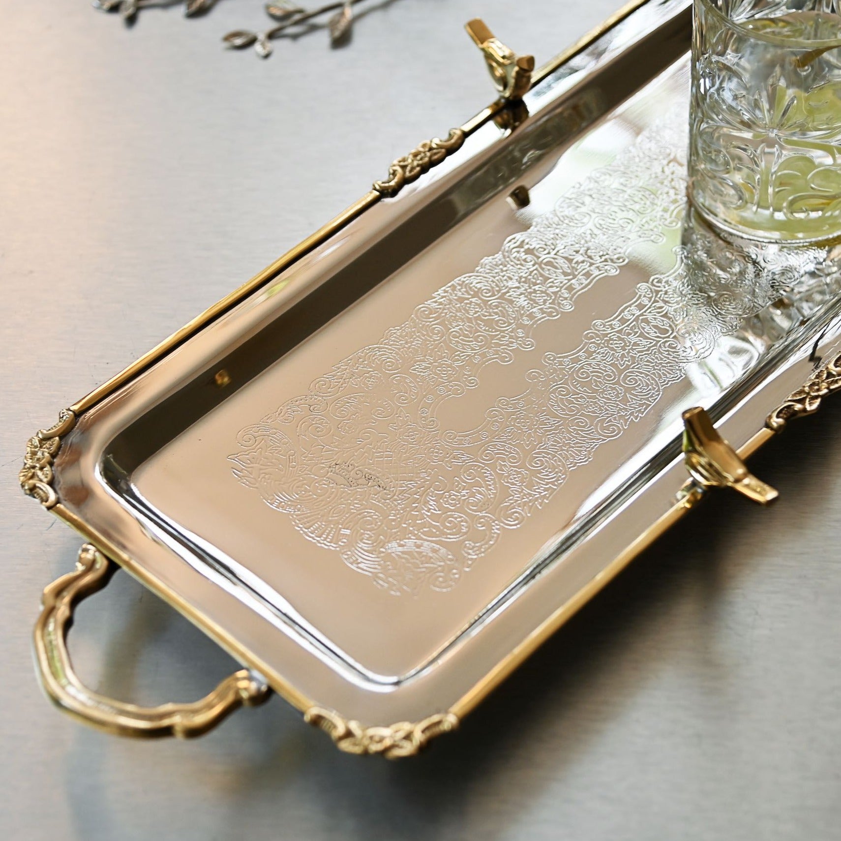 Brass & Steel Serving Tray