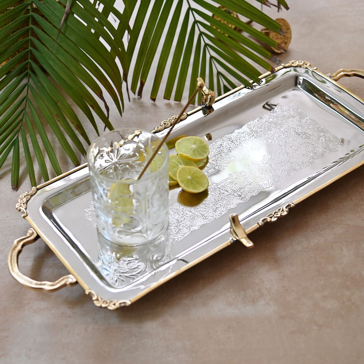 Brass & Steel Serving Tray