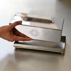 Steel & Brass Tissue Box