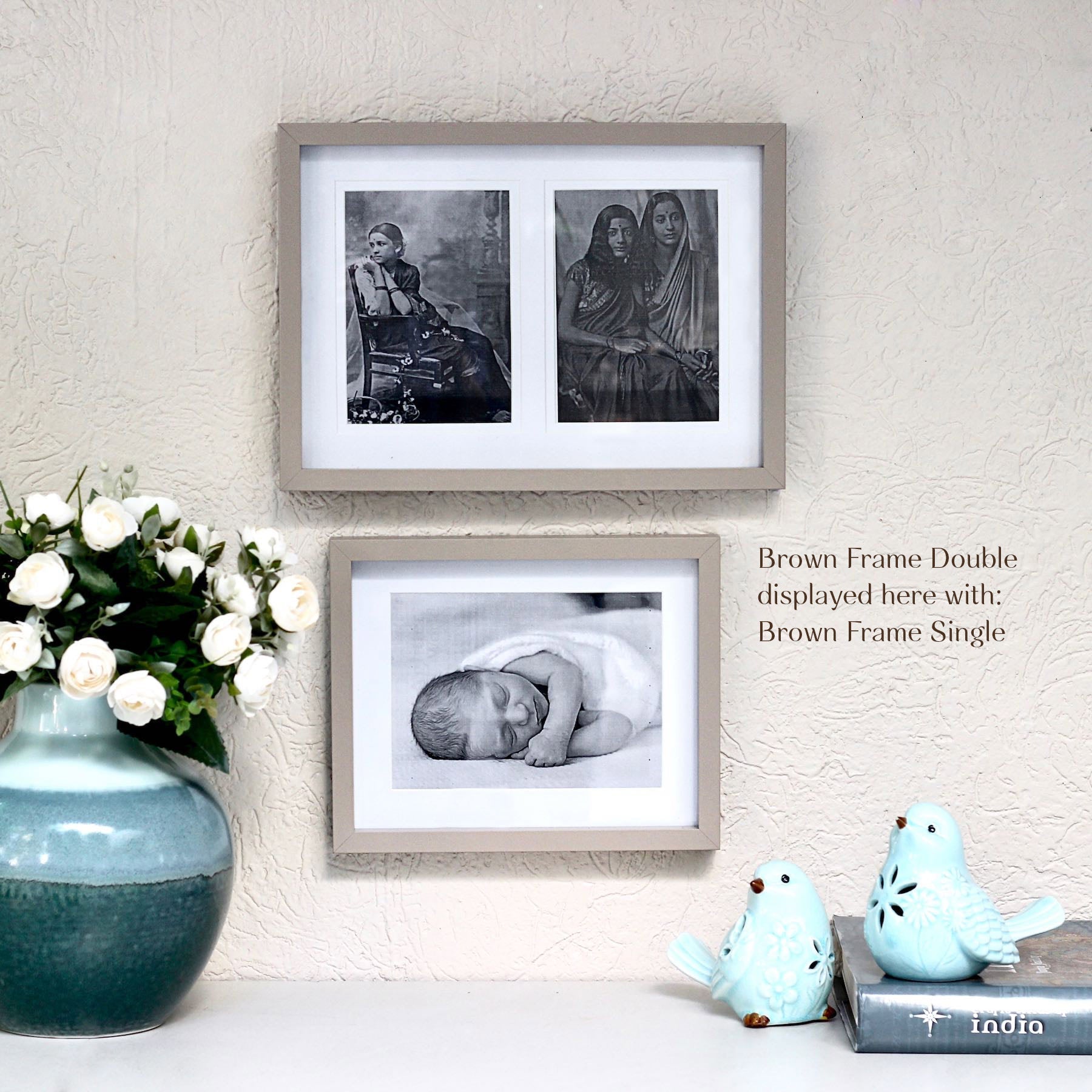 Brown Photo Frame Double