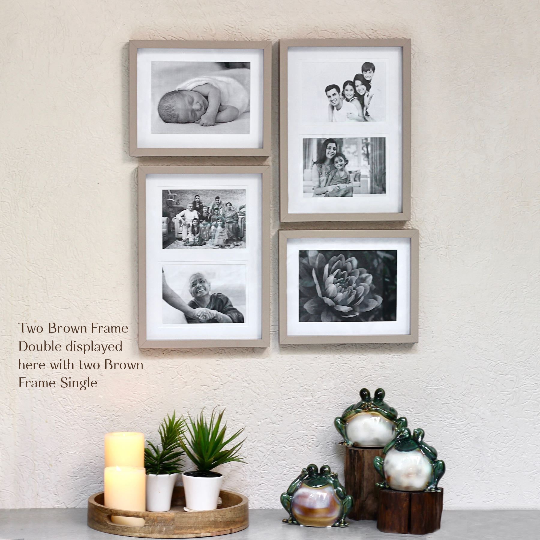 Brown Photo Frame Double