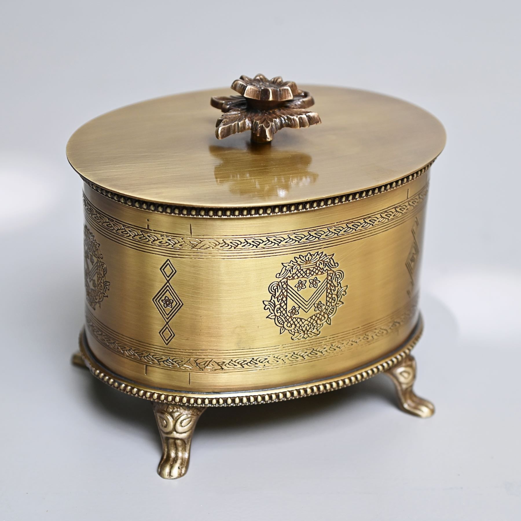 Brass Round Ornamental Box