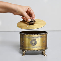 Brass Round Ornamental Box