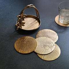 Floral Coaster Set with Stand