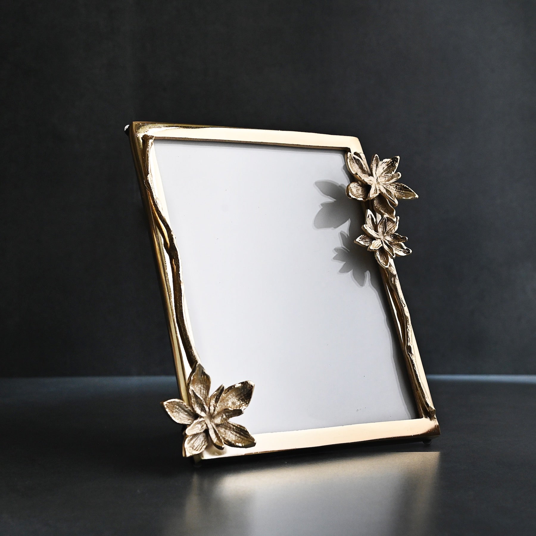 Golden Flower Photo Frame Set of 2