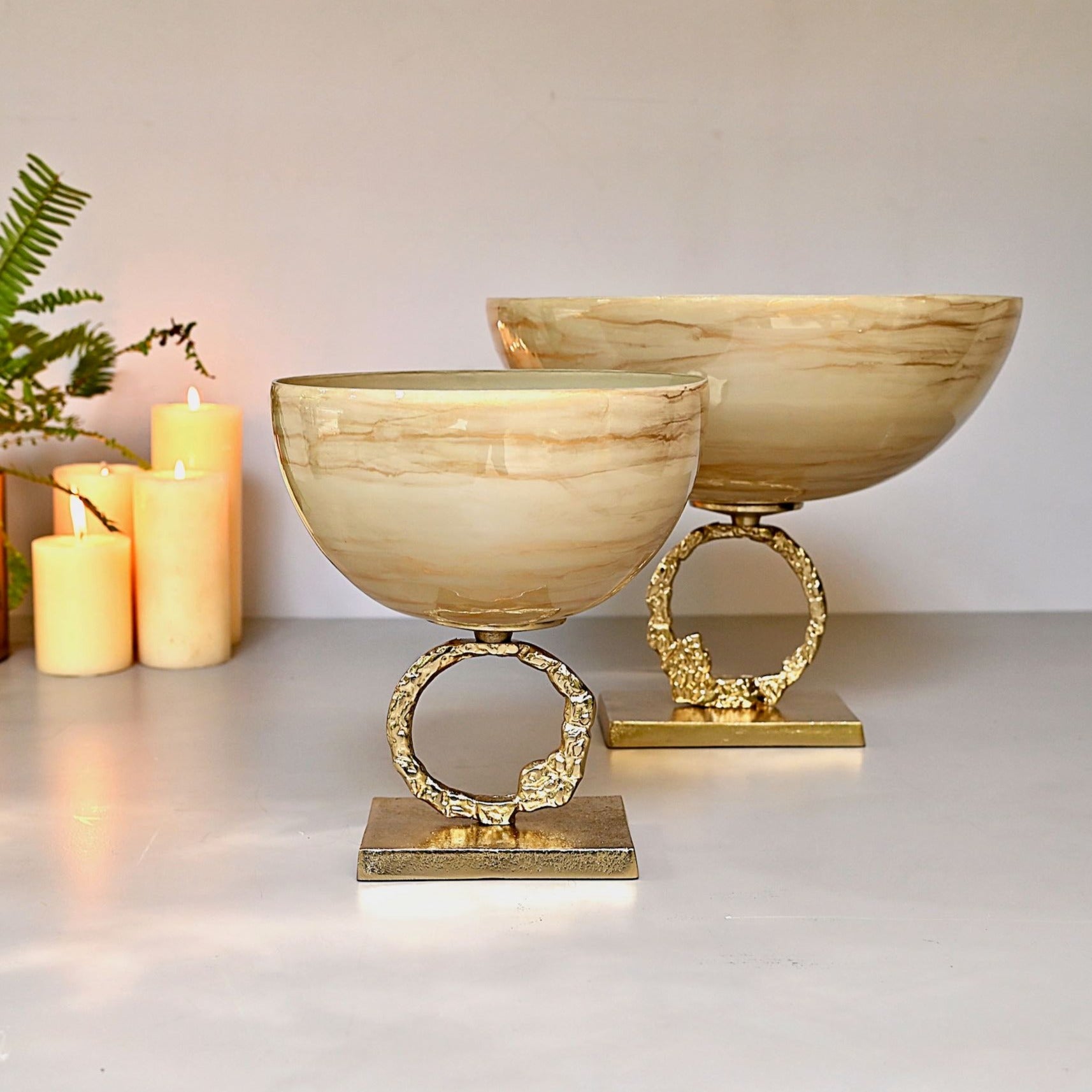 Golden Glass Bowl Centrepiece