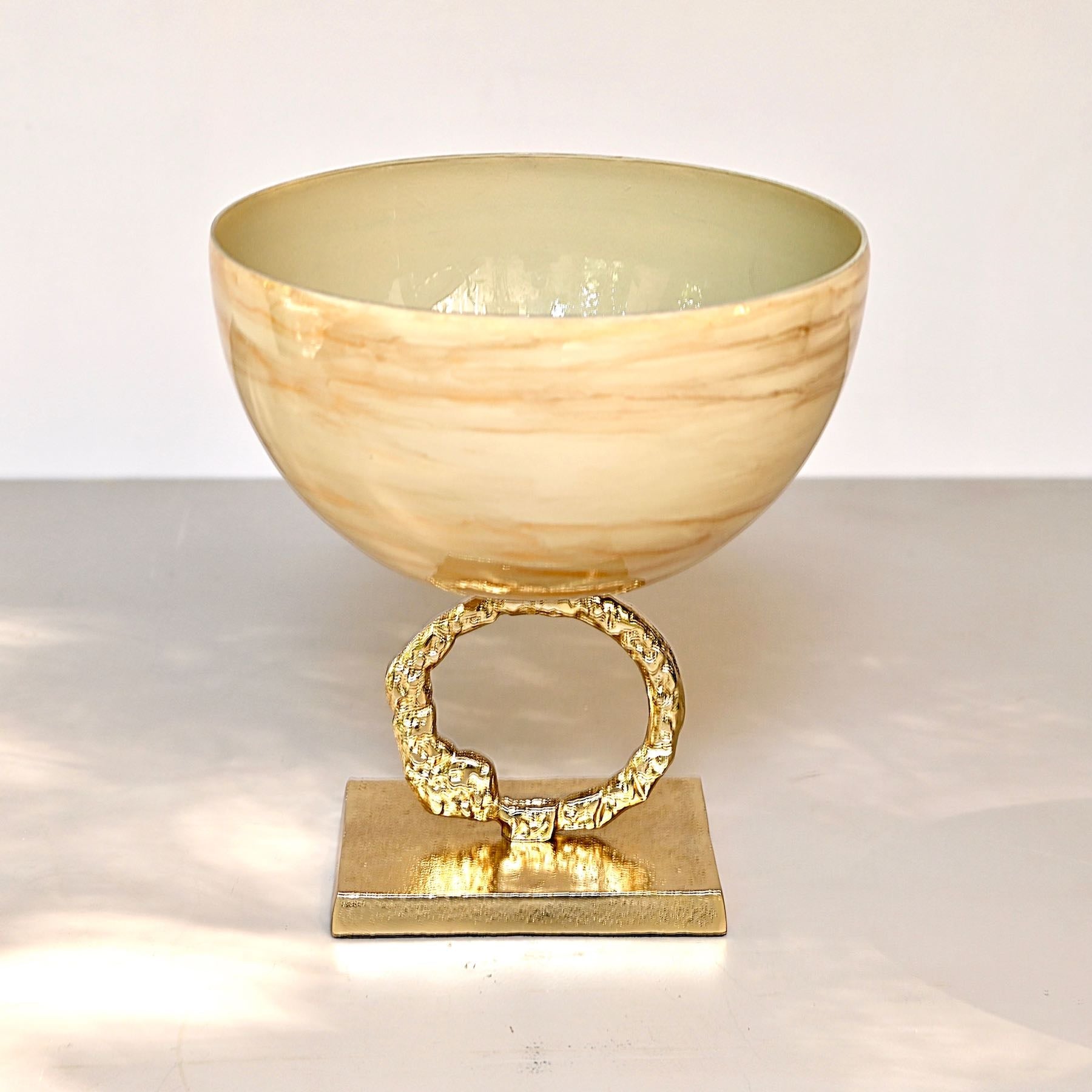 glass decorative bowl with stand