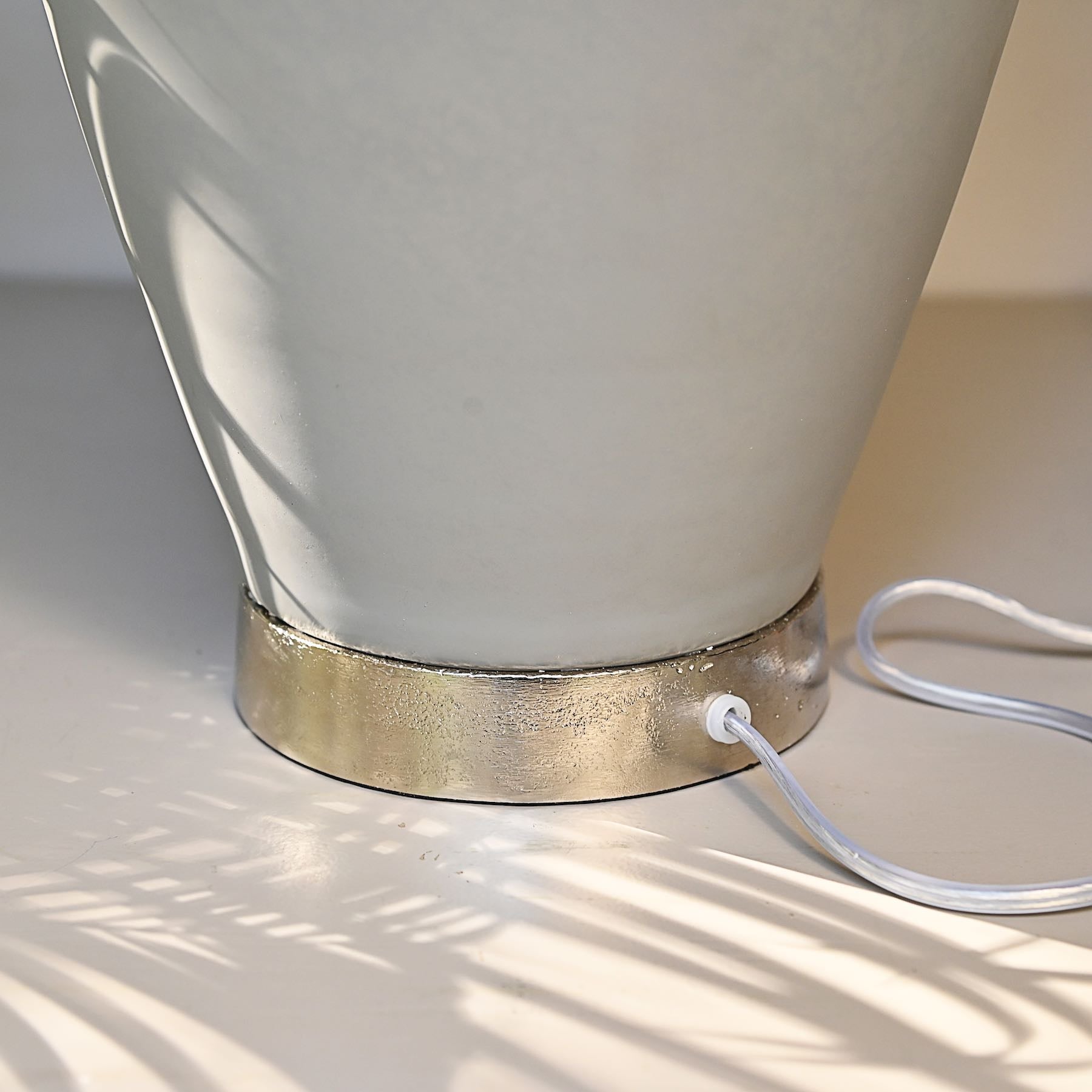 Grey Glass Table Lamp