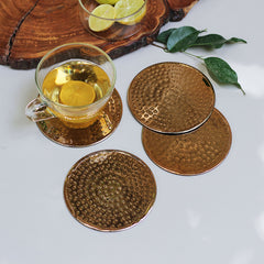 Hammered Copper Coasters - Set of 4