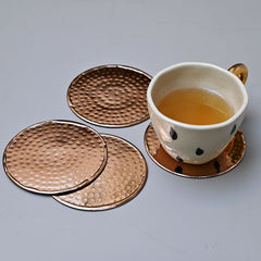 Hammered Copper Coasters - Set of 4