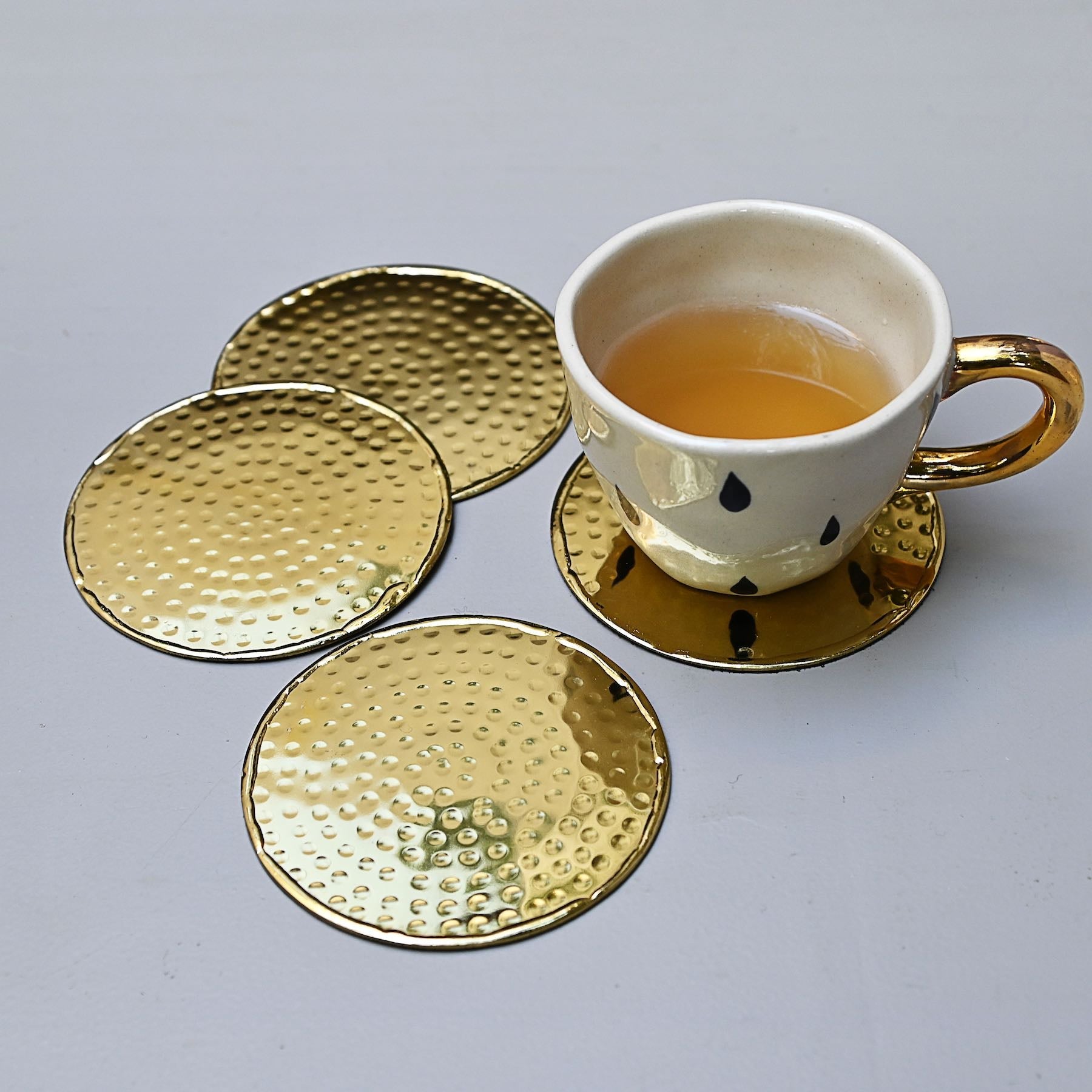 Hammered Gold Coasters - Set of 4