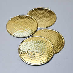 Hammered Gold Coasters - Set of 4