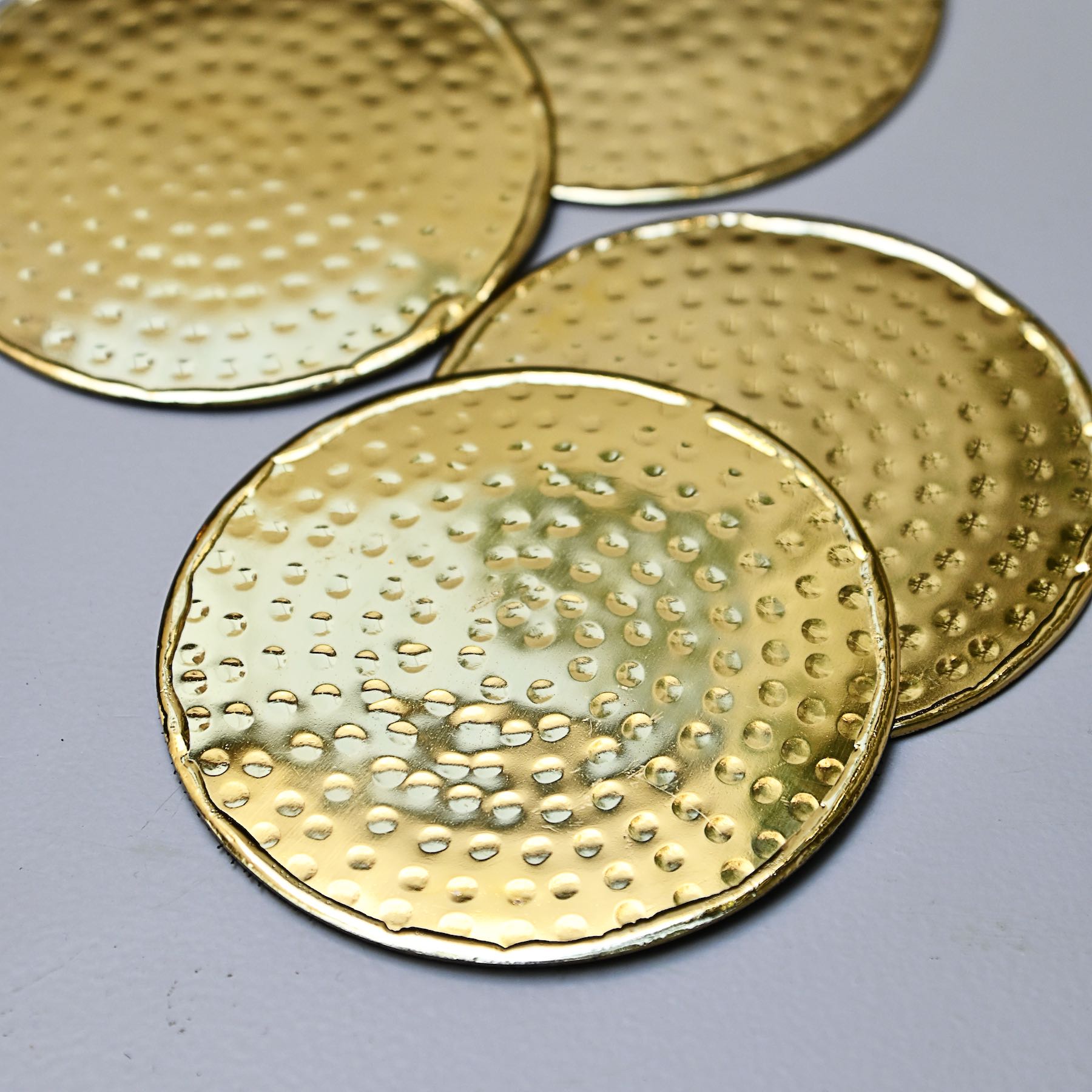 Hammered Gold Coasters - Set of 4