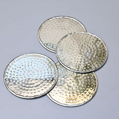 Hammered Silver Coasters - Set of 4