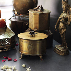 Brass Round Ornamental Box