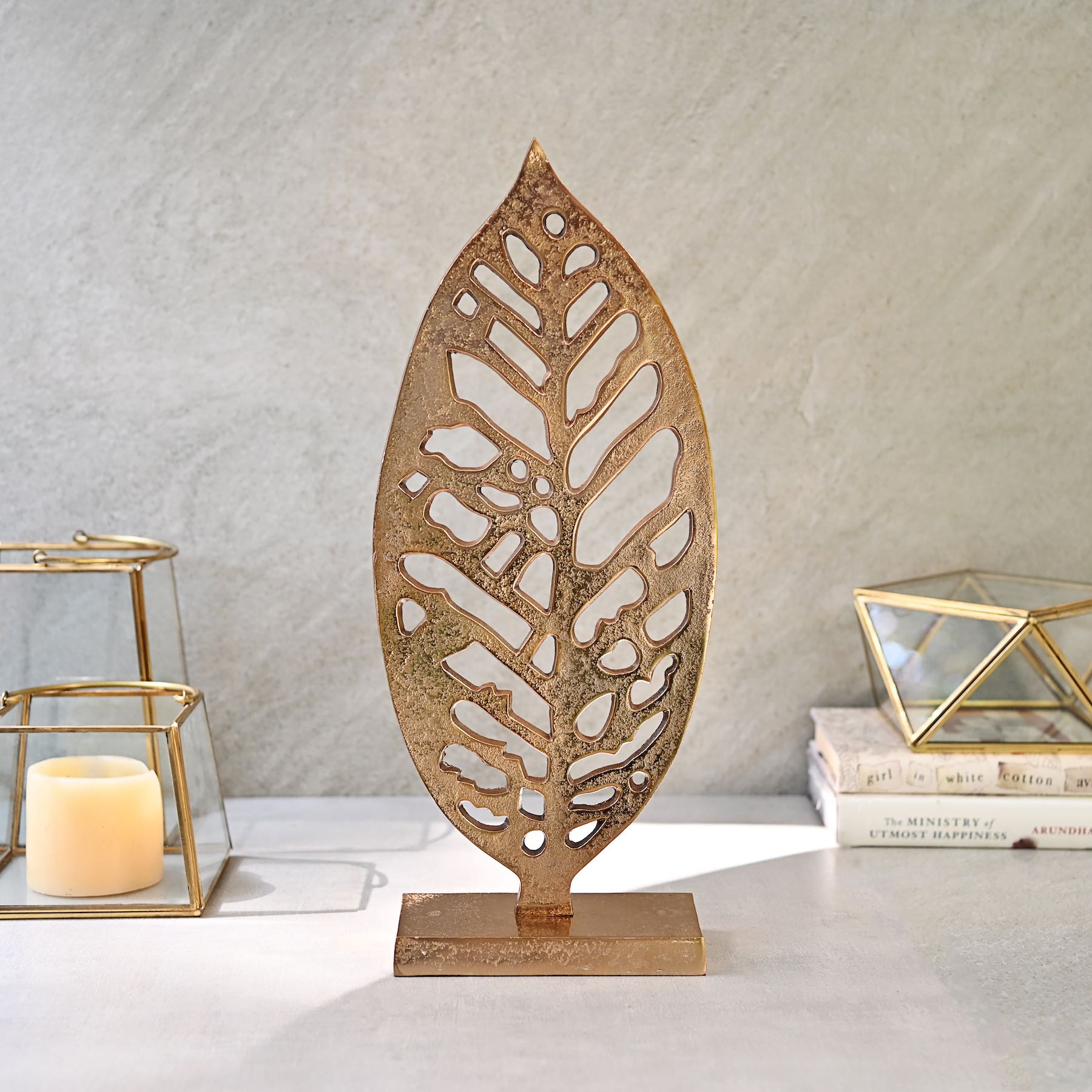 Metal Leaf on Stand