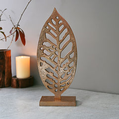 Metal Leaf on Stand