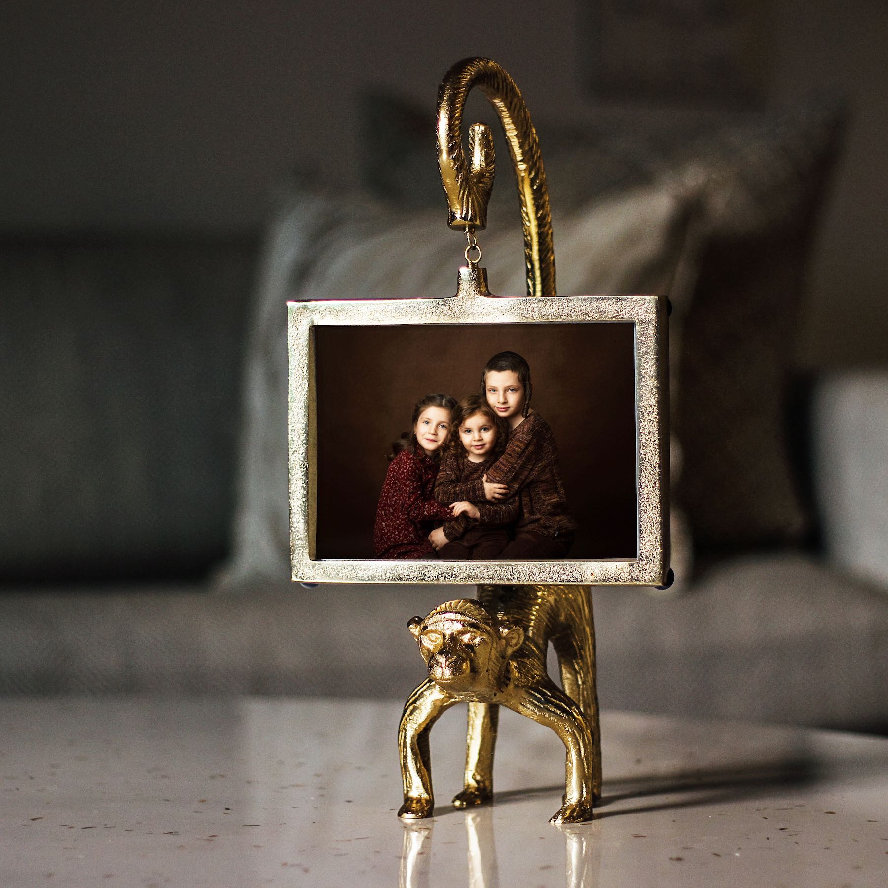 Gold Monkey Photo Frame