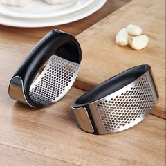 Stainless Steel Garlic Press Rocker with Handle – Manual Garlic Crusher