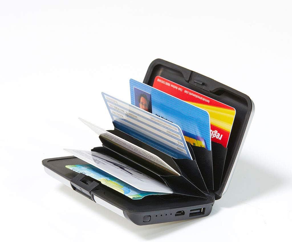 Portable Card Holder Wallet with Built-in Power Bank