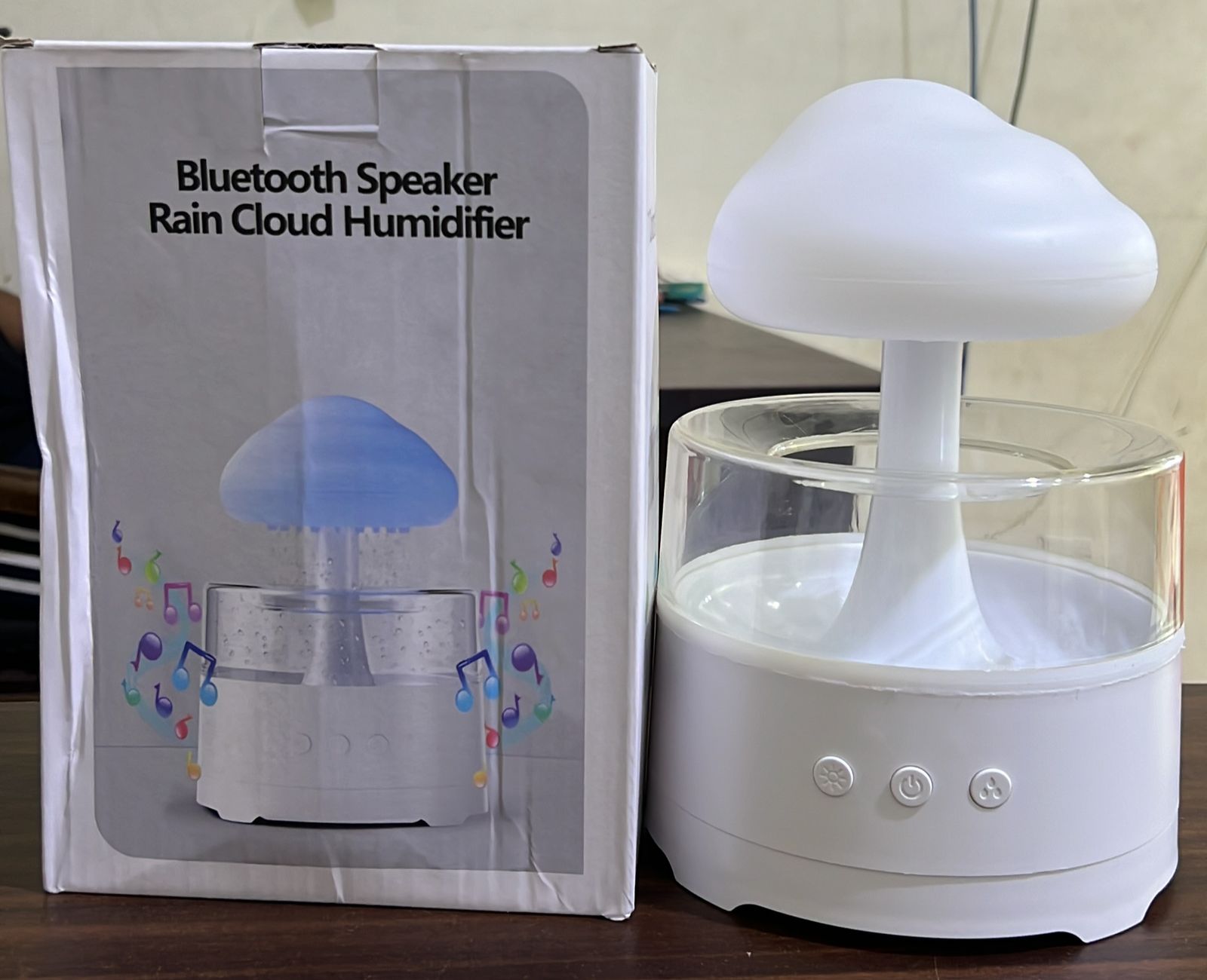 Bluetooth Speaker Rain Cloud Humidifier with LED Lights - Relaxation & Air Purification