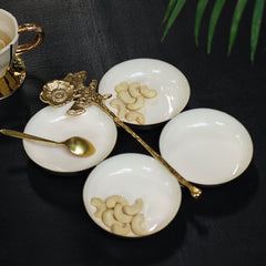 White Four Serving Bowl Platter